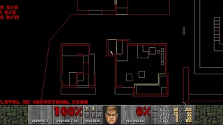 Doom II level 15, Industrial Zone: Secrets - Automap view