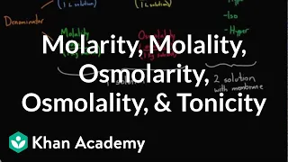 Molarity, molality, osmolarity, osmolality, and tonicity - what's the difference? | Khan Academy