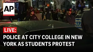 LIVE: New York police at City College as students protest war in Gaza