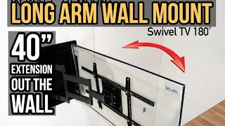 How to Install Full Motion TV Wall Mount with Long Extension. 40.5 inch Extension Articulating Arm.