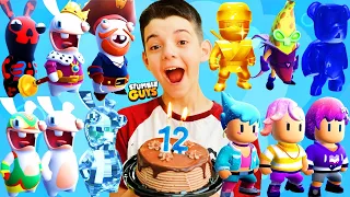 RESGATEI 12 SKINS no STUMBLE GUYS NO MEU ANIVERSÁRIO!!- Piero Start Games