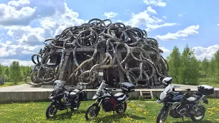 Motorcycle off-road trip to Nikola-Lenivets Park, Russia