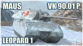 Maus, VK 90.01 (P) & Leopard 1 • WoT Blitz Gameplay