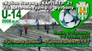 «Хустецька Долина» - «Бронька-Довге» 2:0 (0:0) U-14 Гра "Кубок легенд “Карпат” `21 Діти 2008 р.н.