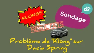 Dacia Spring : Résultat du sondage Problème de "Klong"