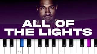 Kanye West ft Rihanna - All Of The Lights  (piano tutorial)