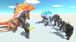 Kong, Evolved Godzilla and Thermonuclear Godzilla heavy strike Shimo and Dark Kong squad
