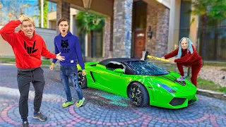 HID MY LAMBORGHINI at CARTER SHARER'S HOUSE TO STOP SCARY OLD LADY!!