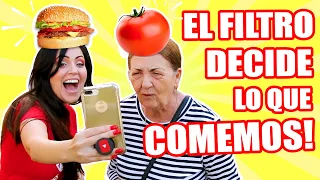 COMIENDO lo que DECIDE el FILTRO de INSTAGRAM por 24 Horas con mi Mamá! 😱 Sandra Cires Art