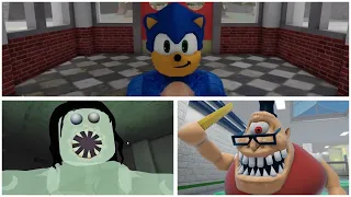 Sonic The hedgehog VS Siren Cop's Prison! MR STINKY'S DETENTION  Papa Pizza's Pizzeria!