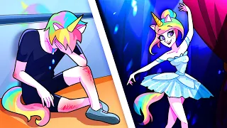 🔴 SAD ORIGIN STORY Magic Unicorn Learn Ballet 😥❤️‍🩹 Gender Switch Stories by Teen-Z Go Live