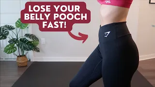 3 minute BELLY POOCH WORKOUT // Lose Lower Belly Fat!