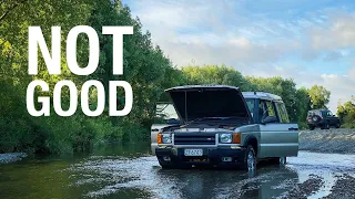 FIRST DRIVE Does NOT Go Well! TD5 D2 "Beater Truck" Test Run Off Road in River!