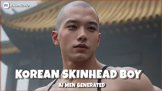 KOREAN SKINHEAD BOY - Ai art - Muscular - AiMen Studio - #aimen #aimenstudio #menstudio #ailookbook