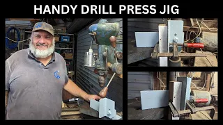 HANDY HOMEMADE DRILL PRESS JIG SUITABLE FOR DRILLING PARALLEL HOLES IN LONGER STOCK