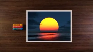 Easy Cloudy Sunset Sky Seascape | Realistic Oil Pastels Drawing for beginners | Art Artistry