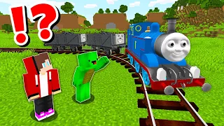 JJ and Mikey find Thomas the Train CHALLENGE in Minecraft / Maizen Minecraft