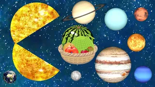 Planet Sizes fruit Solar System Comparison Planets Comparison  Planets for Kids for baby惑星を学ぼう　子供・幼児