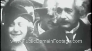 Albert Einstein comes to America Public Domain Archival Stock Footage PublicDomainFootage.com