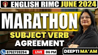 Subject Verb Marathon | English RIMC June 2024 | RIMC Online Coaching Classes | RIMC English