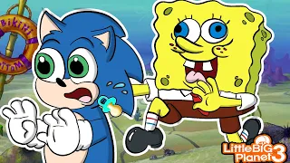 Baby Sonic & Spongebob Get CRazy! | LittleBigPlanet 3