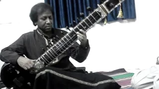 Ustad sahid parvez khan saheb playing raga behag at green room before concert...