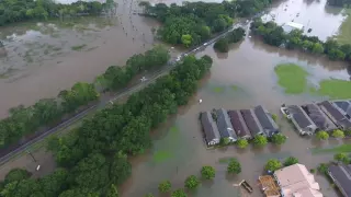 4K Drone footage of Flooding around Lafayette, LA; Avies Knoll and Mill Creek Subdivisions