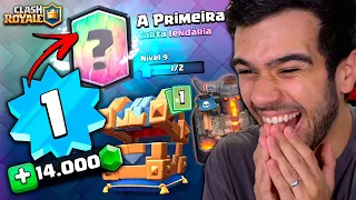 CONSEGUI A PRIMEIRA LENDÁRIA DO NÍVEL 1 MAIS GEMADO DO CLASH ROYALE!!