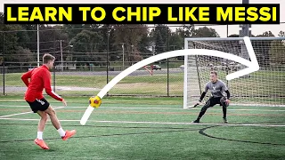 How To Chip The Goalkeeper like Messi | Learn football skills