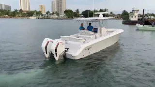 Taking delivery of 35 Bahama powered with 300Rs #mercuryracing #powerboating #southflorida