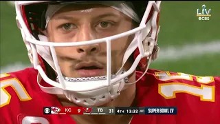 Patrick Mahomes almost completes 3 circus throws in Super Bowl LV on 2-7-21