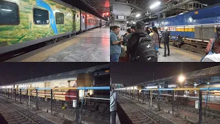 👉Arrival and departure of 12268 Hapa-MMCT Duronto & 19210 Okha-BVC Exp train at Crowded Rajkot Jn.🚆