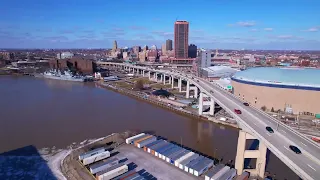 Buffalo NY 4K - February 2022 Sunny Drone Flight