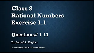 Class 8 Rational Numbers Exercise 1.1- All Questions (In English)- NCERT CBSE