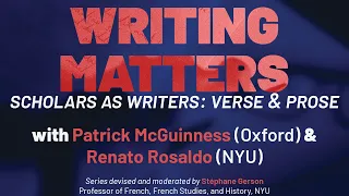 Writing Matters  Scholars as Writers — Verse and Prose