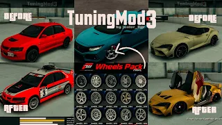 GTA San Andreas : Tuning Mod v3.0.1 + Tuneable Car With ( Rims / Wheels Pack ) - PC - Update 2021 HD
