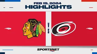 NHL Highlights | Blackhawks vs. Hurricanes - February 19, 2024
