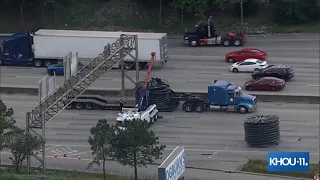 Massive spools tie up traffic on I-10 East at Wayside