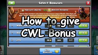 How to give CWL Bonus | Clash of Clans CWL | CWL Medal Distribution