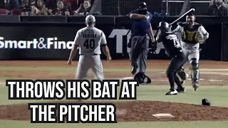 Hitter throws his bat at pitcher, a breakdown