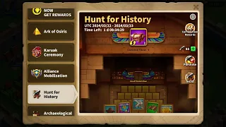 Rise of kingdoms (ROK) Maxed Hunt for History