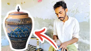 How This Youngster Make A Wooden Candy Jar With Art Work | Lacquer Art Work | The Handi Crafts