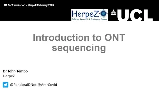 Introduction to sequencing and Oxford Nanopore Technologies