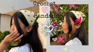 CROCHET : How to crochet strawberry Bandana | Strawberry bandana | crochet Bandana | INDI DIY