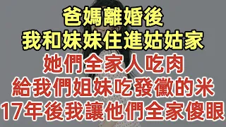 爸媽離婚後！我和妹妹住進姑姑家！她們全家人吃肉！給我們姐妹吃發黴的米！17年後我讓他們全家傻眼！#落日溫情#中老年幸福人生#幸福生活#幸福人生#中老年生活#為人處世#生活經驗#情感故事