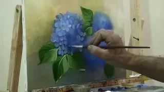 pintando hortênsias - com Escudeiro