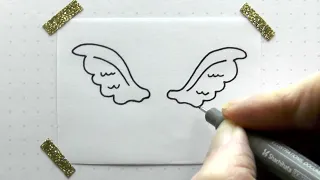 How To Draw Wings | Quick and Easy Bullet Journal Doodle Ideas | bujoTIGER