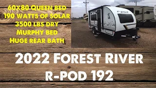 2022 Forest River r-pod 192 Rear Bathroom Travel Trailer