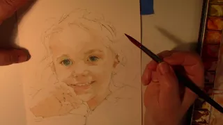 Watercolor Speed Painting of a Young Child