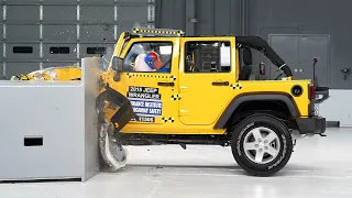 2015 Jeep Wrangler 4-door driver-side small overlap IIHS crash test